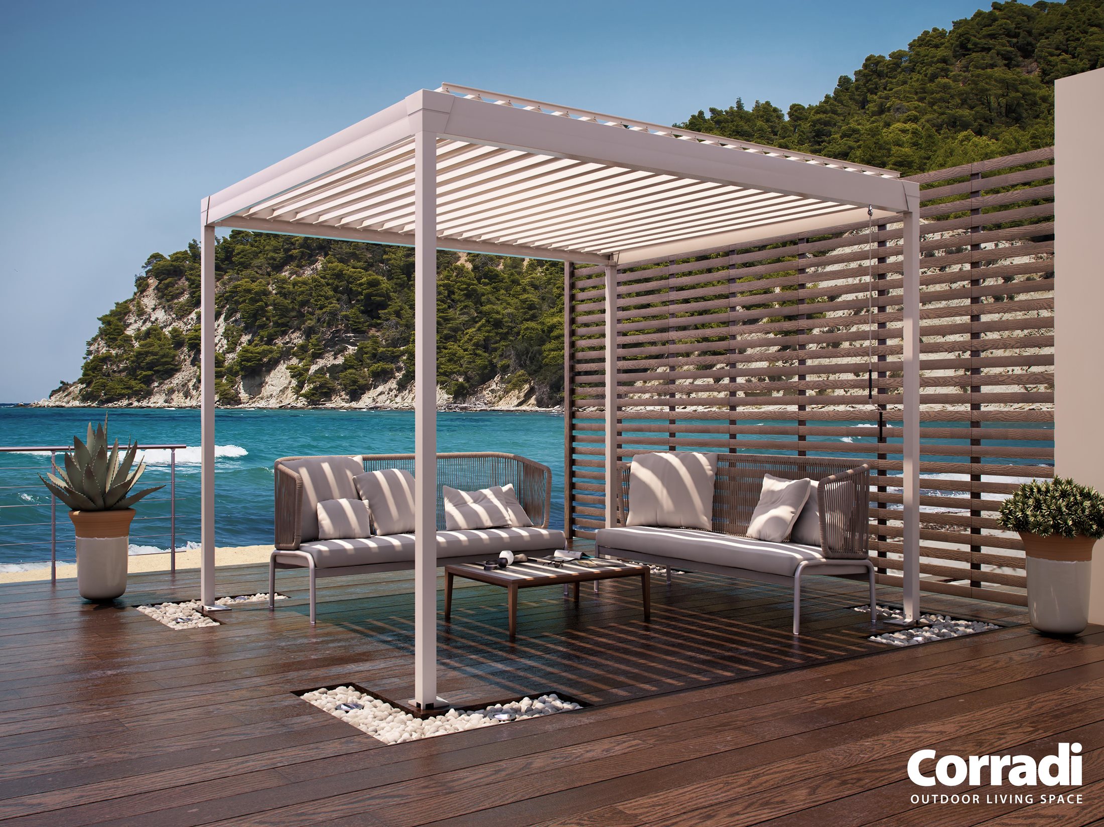 Beherrschen Sie das Wetter auf Ihrer Terrasse mit Corradi-Lauben