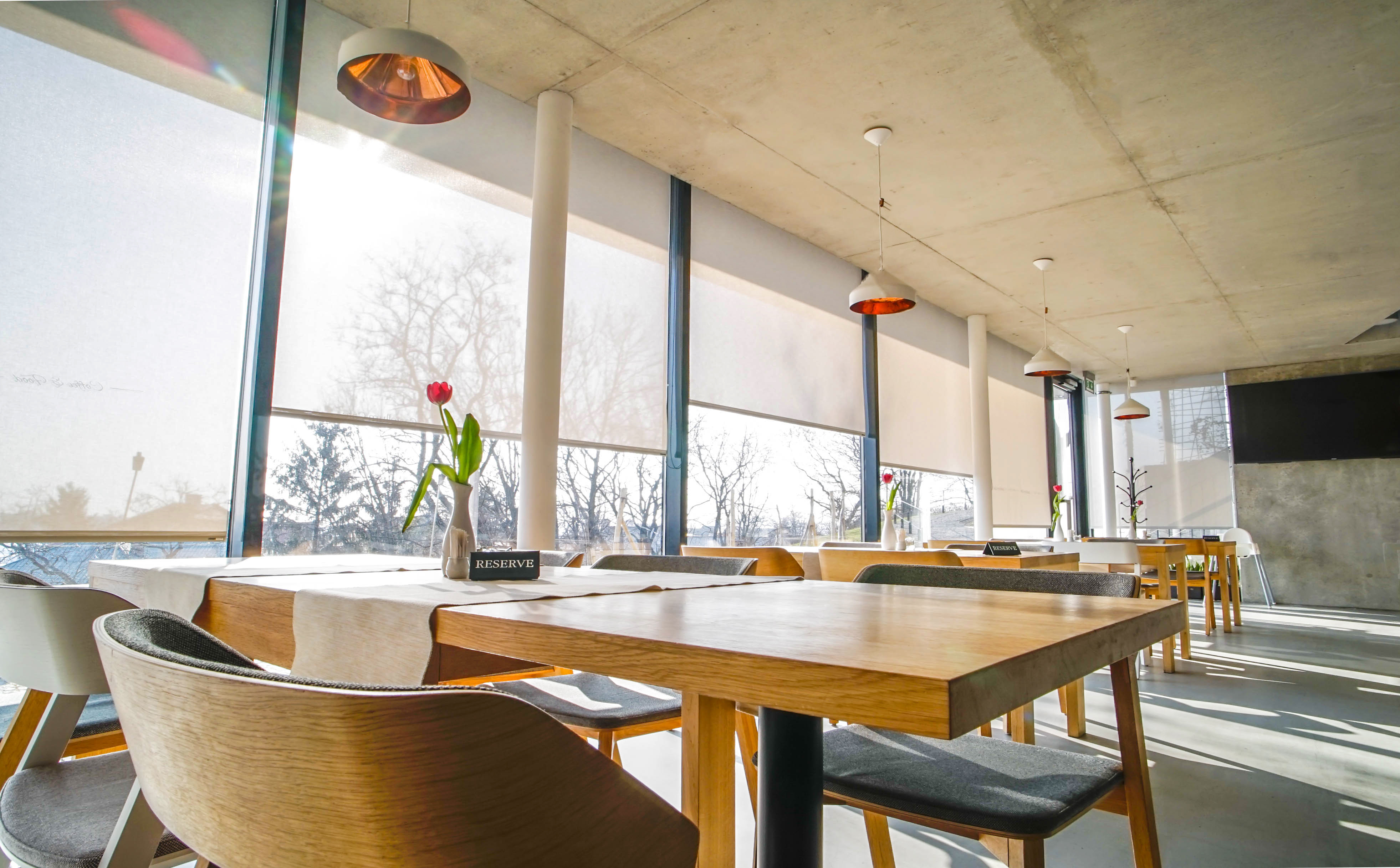 Jalousien im Café Castellum in Nitra Galerie