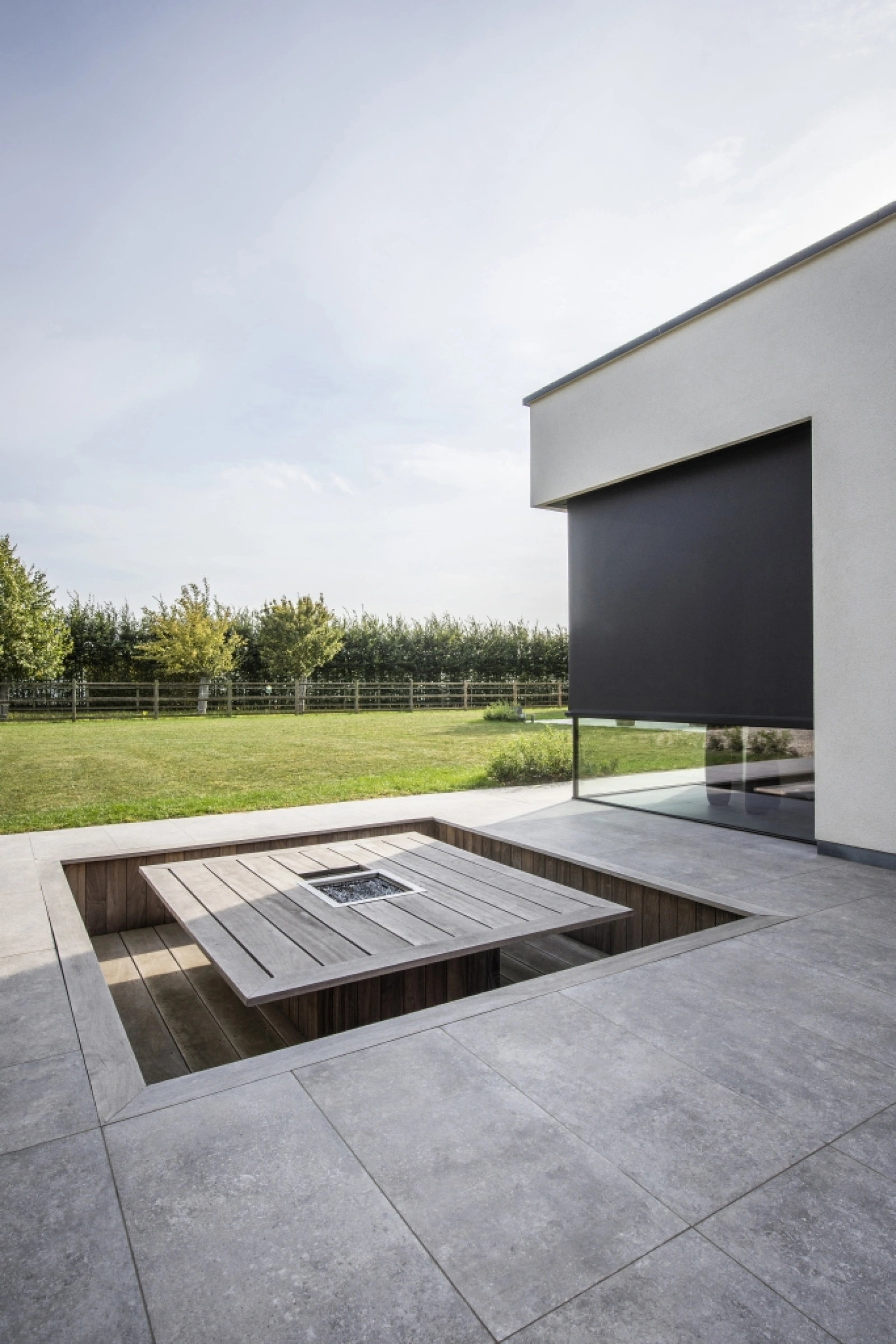 Textil Screen für Eckenfenster