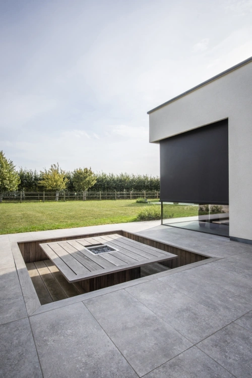 Textil Screen für Eckenfenster