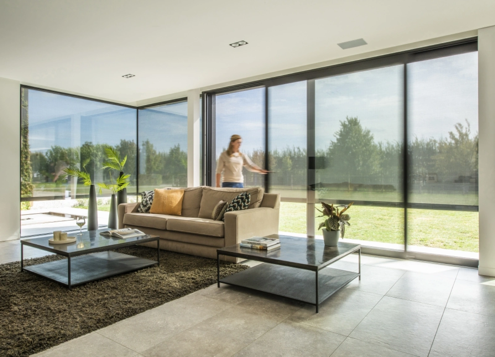 Textil Screen für Eckenfenster Galerie